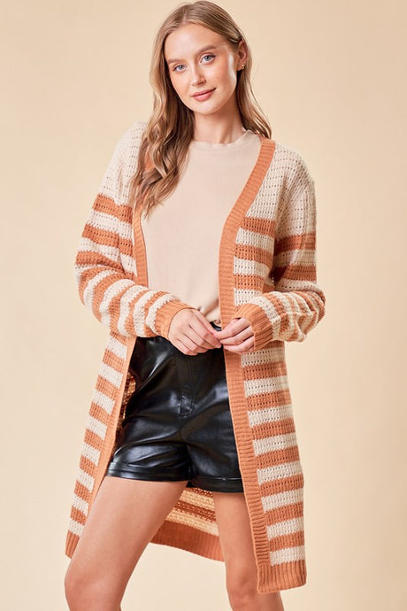 Toffee Striped Cardigan