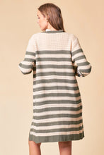 Olive Striped Cardigan