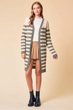Olive Striped Cardigan