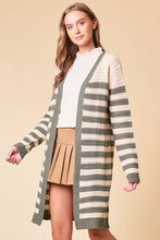Olive Striped Cardigan
