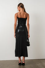 Black Round Slit Metallic Dress