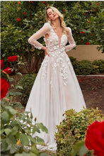 Off White Nude A-Line Wedding Gown With Removable Sleeves