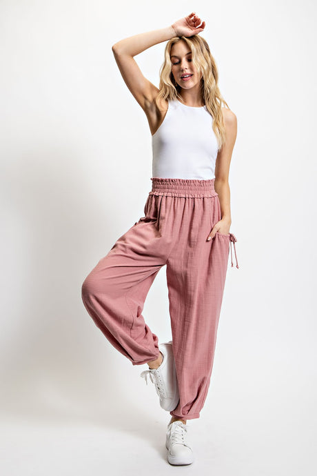 Lt Mauve Voluminous Relaxed Fit Pant