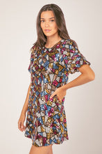 Black Puff Sleeve Multi-color Sequin Holiday Mini Dress