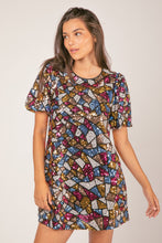 Black Puff Sleeve Multi-color Sequin Holiday Mini Dress