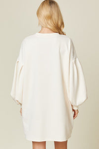 Ivory Solid Textured Dress