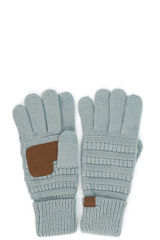 W Mint CC Solid Ribbed Glove With Lining