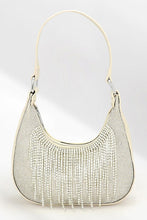 White Rhinestone Fringe Evening Shoulder