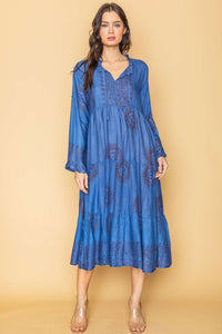 Blue Bohemian Onesize Gauze Dress