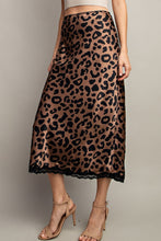 Brown Leopard Midi Skirt