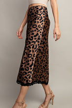 Brown Leopard Midi Skirt