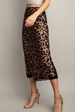 Brown Leopard Midi Skirt