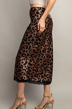 Brown Leopard Midi Skirt