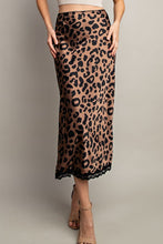 Brown Leopard Midi Skirt
