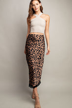 Brown Leopard Midi Skirt