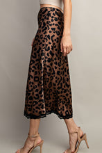 Brown Leopard Midi Skirt