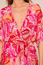 Fuchsia/Combo Tropical Print Jumpsuit