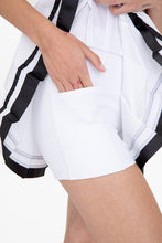 White/Black Stripe Pleated Tennis Skirt