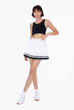 White/Black Stripe Pleated Tennis Skirt