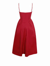 Zahra Red Lace Trim Dress