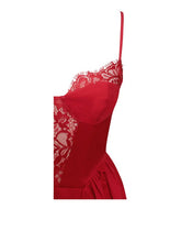 Zahra Red Lace Trim Dress