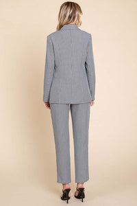Houndstooth Blazer and High Waisted Pants Pantsuit