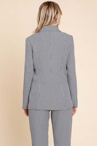 Houndstooth Blazer and High Waisted Pants Pantsuit