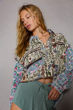 Denim Multi Oversized Fit Floral Print Hi-Lo Denim Jacket