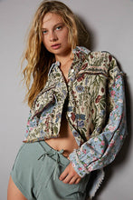 Denim Multi Oversized Fit Floral Print Hi-Lo Denim Jacket