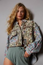 Denim Multi Oversized Fit Floral Print Hi-Lo Denim Jacket