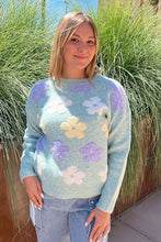 Sage Multi Color Flower Sweater