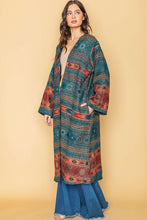 Teal Maxi Open Duster Kimono