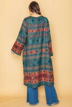 Teal Maxi Open Duster Kimono