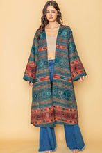 Teal Maxi Open Duster Kimono