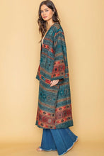 Teal Maxi Open Duster Kimono
