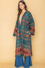Teal Maxi Open Duster Kimono
