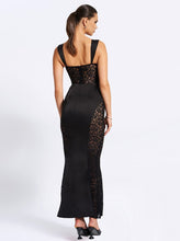 Umica Black Lace and Satin Maxi Dress