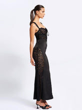 Umica Black Lace and Satin Maxi Dress