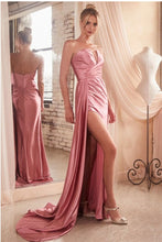 Rose Pink Strapless Satin Dress
