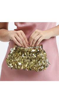 Gold All Over Circular Mirror Discs Ariana Evening Bag