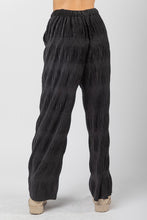 Black Crinkled Soft Velvet Comfy Straight Pants
