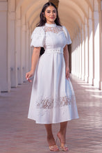 White Eyelet Detail Midi Dress