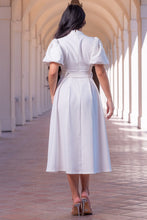 White Eyelet Detail Midi Dress