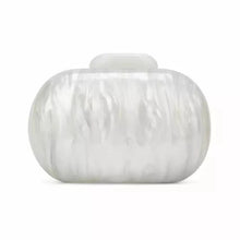 White Round Acrylic Evening Pearl Bag