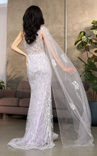 Sky Blue Sexy One-Shoulder Sequined Tulle Long Evening Dress