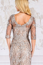 Mocha 3Q Sleeve Embellished Mob Dress