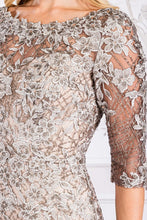 Mocha 3Q Sleeve Embellished Mob Dress