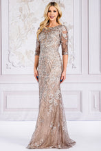 Mocha 3Q Sleeve Embellished Mob Dress