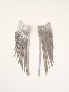 Silver-Plated Dance the Night Tassel Earrings