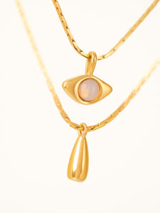 18K Gold-Plated Double-Layer Stacked eye Necklace
